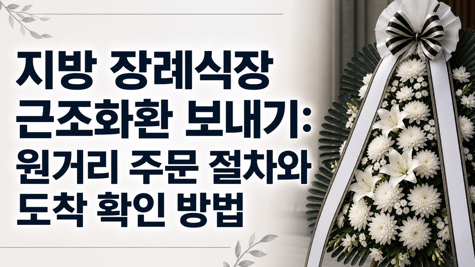 지방 장례식장 근조화환 보내기: 원거리 주문 절차와 도착 확인 방법