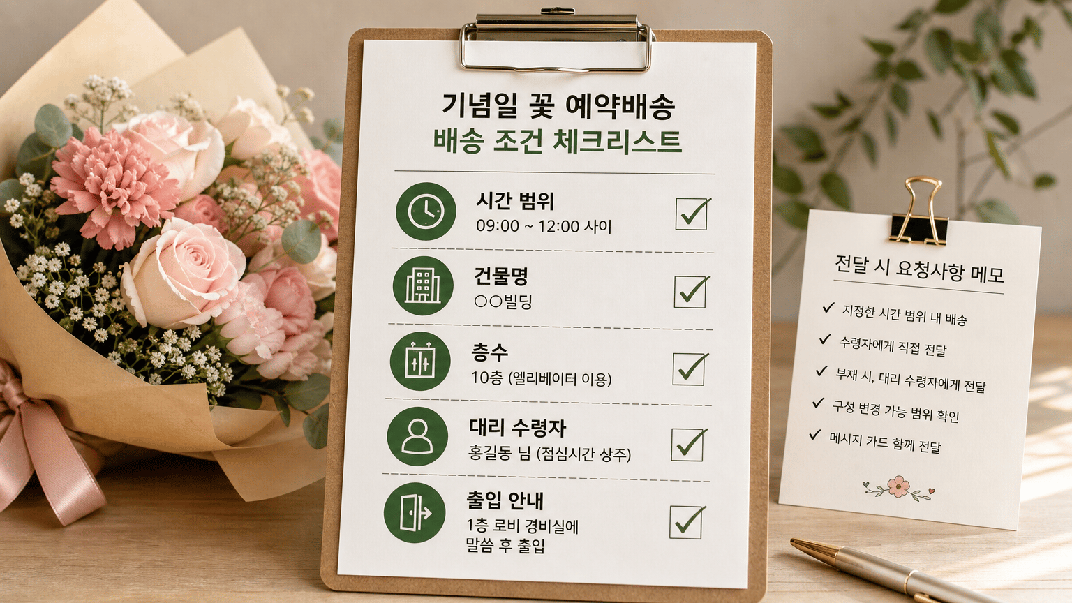 기념일 꽃 예약배송, 날짜보다 먼저 정할 4가지 요청사항