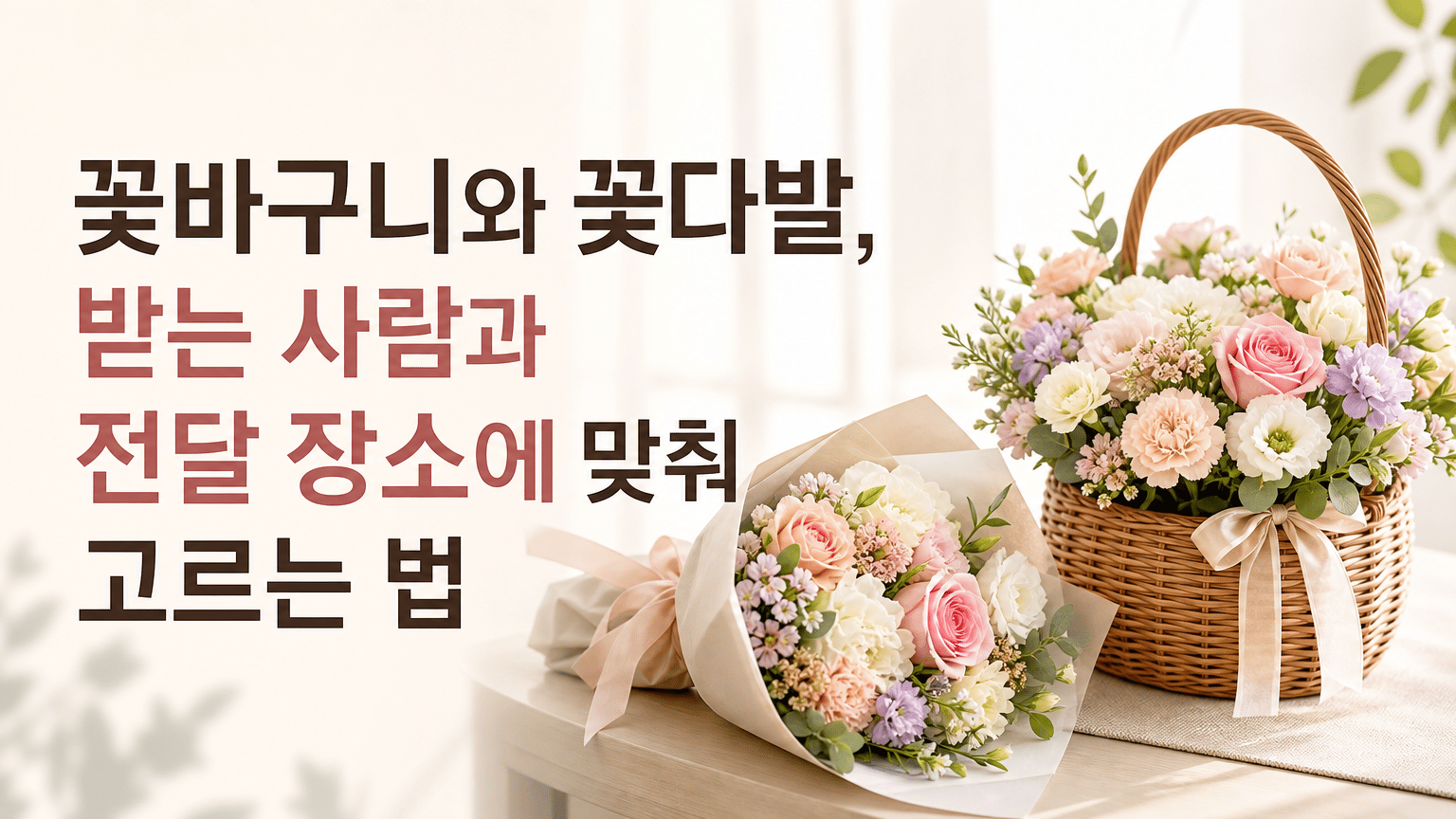 꽃바구니와 꽃다발, 받는 사람과 전달 장소에 맞춰 고르는 법