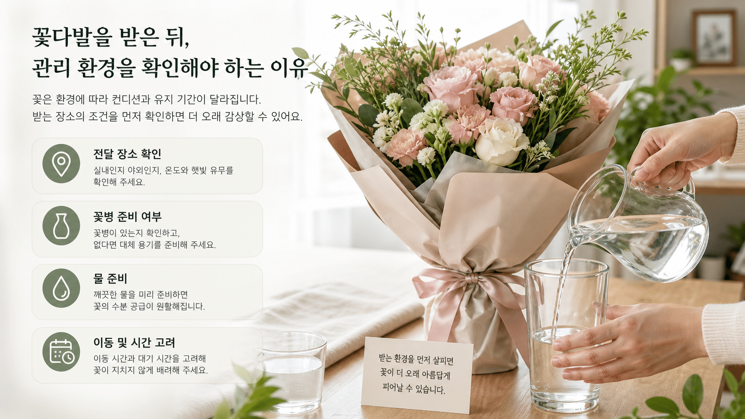 꽃바구니와 꽃다발, 받는 사람과 전달 장소에 맞춰 고르는 법