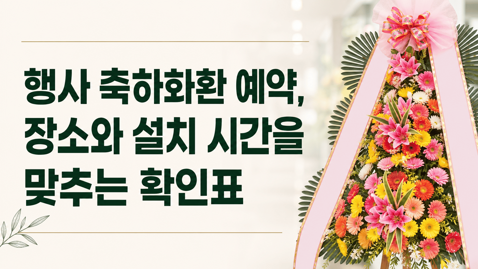 행사 축하화환 예약, 장소와 설치 시간을 맞추는 확인표